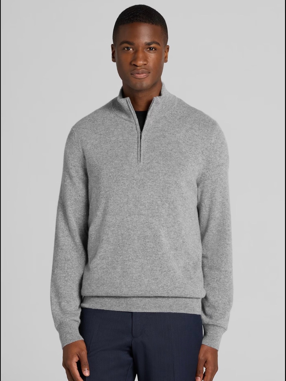 Joseph A Bank Men's Traveler Pima Cotton 1/4-Zip Pull Over Sweater Large Preppy